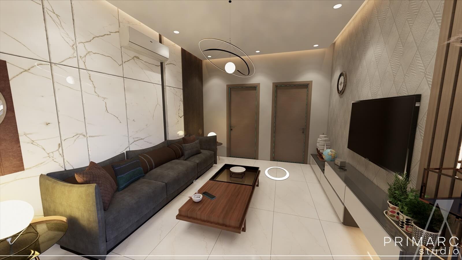 Interior view of lounge from VR perspective