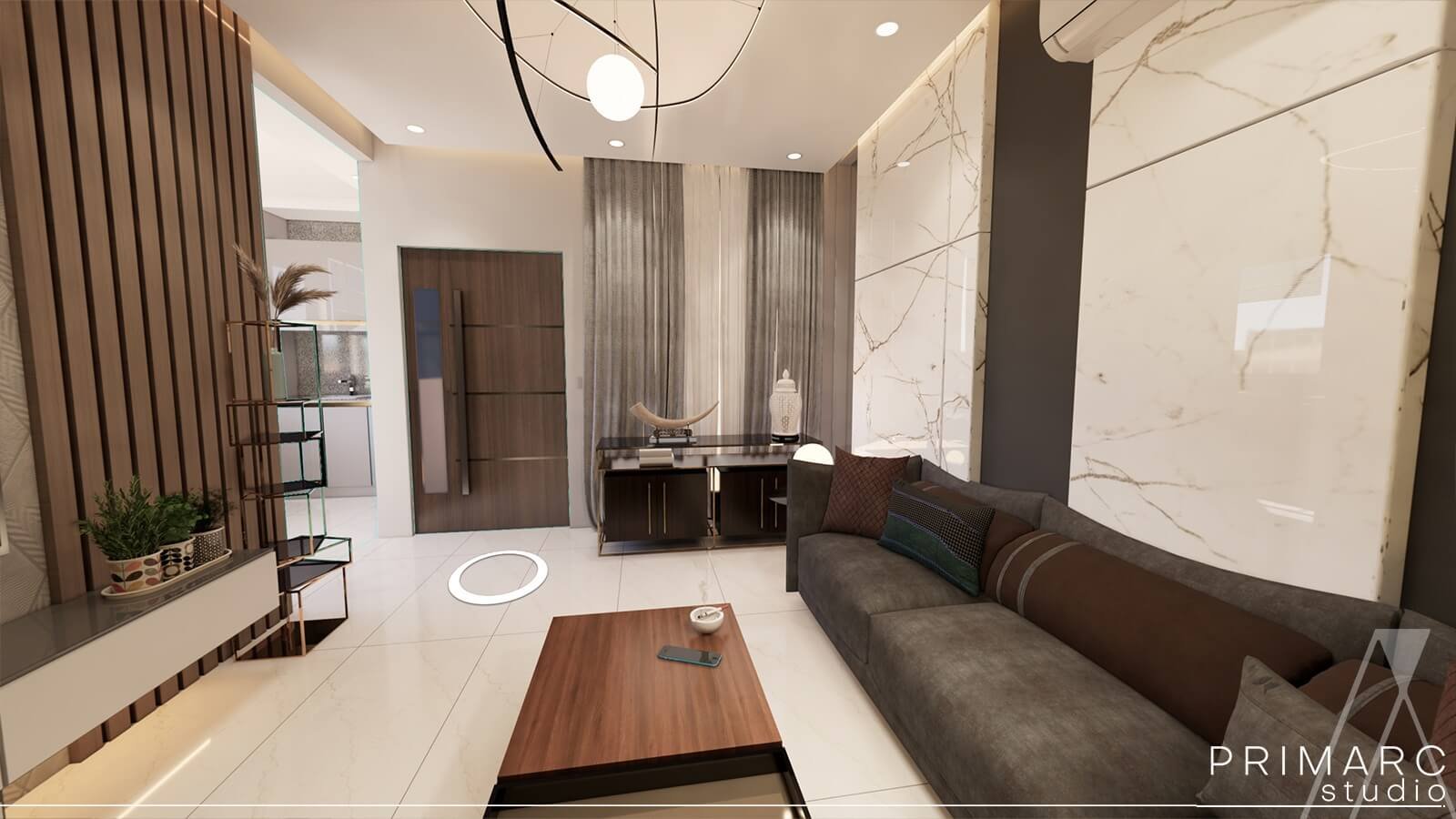 Interior view of lounge from VR perspective