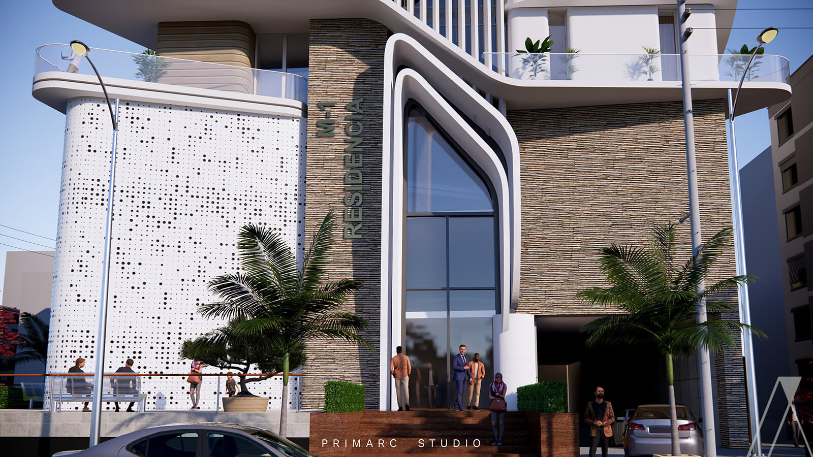Entrance of M1 Residence - A modern design building for apartments