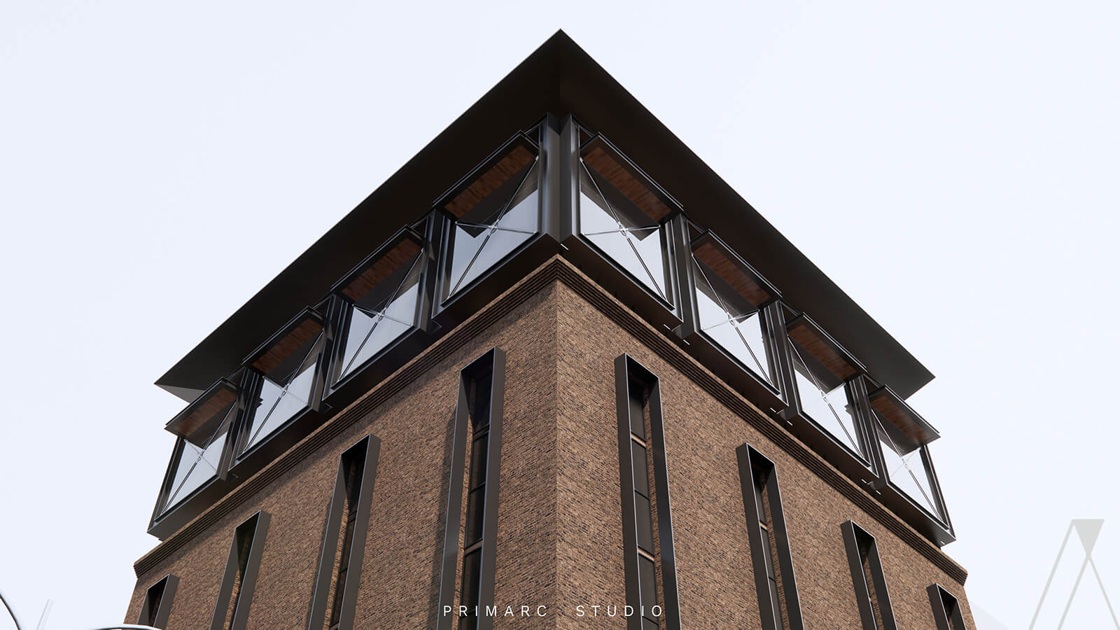Modern architectural details in bricks and windows by best architects in Gulberg Green Islamabad - Primarc Studio