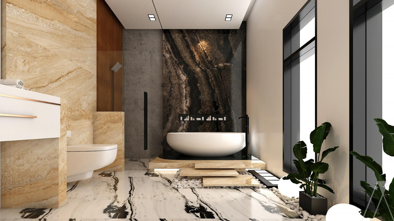 Washroom Interior Design in Pakistan by Primarc Studio