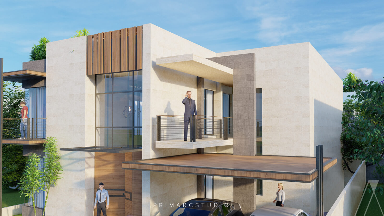 3d visualization for Bahria enclave house with modern exterior