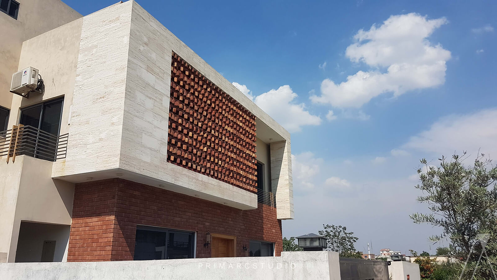 Shams House - DHA Phase II Modern brick house render by architects in islamabad