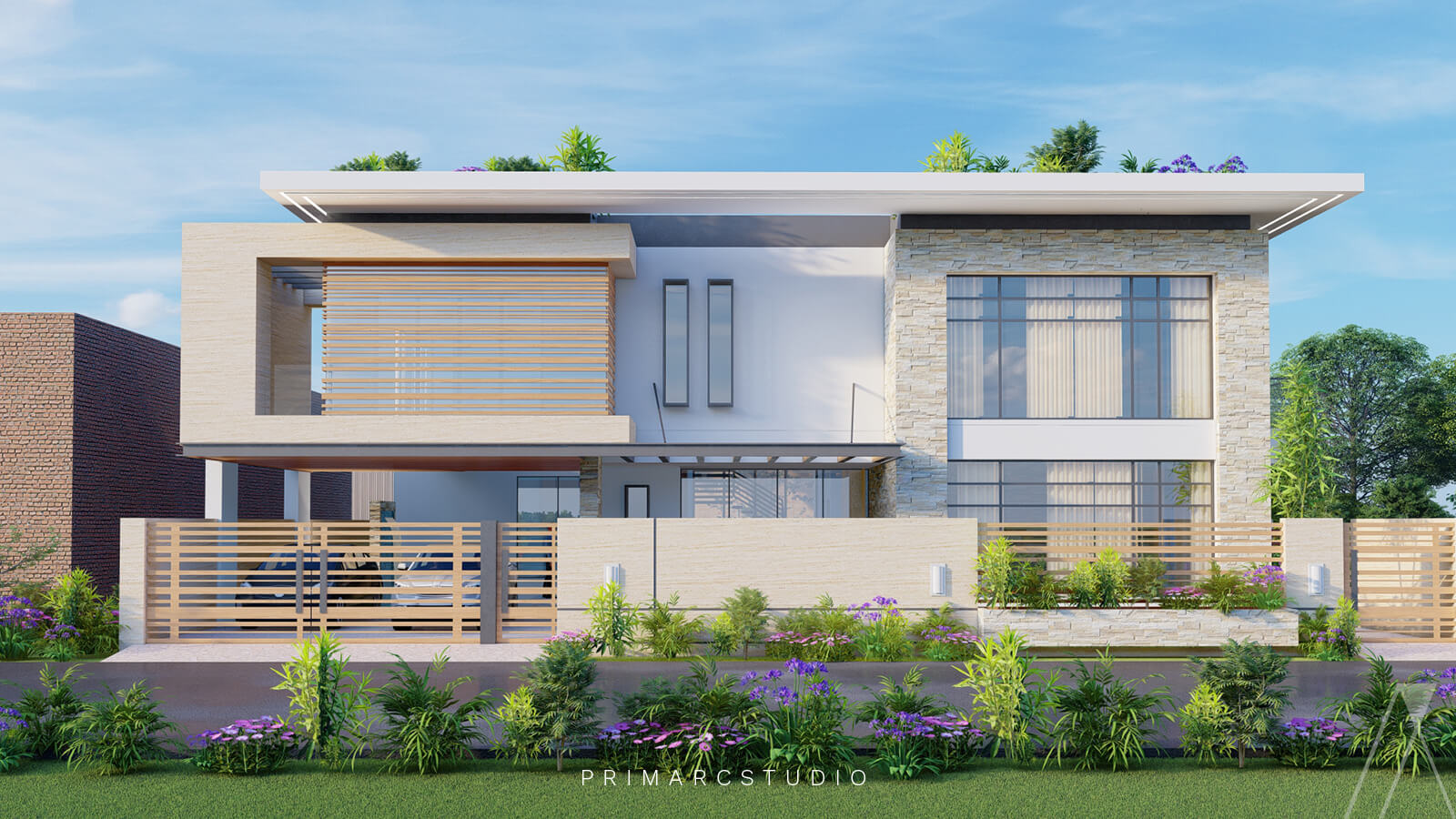 Swat House Exterior design in Modern style for corner house