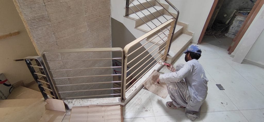 Custom stairs railing design by architect