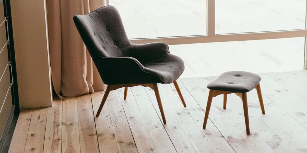 Wooden floor with chair on it