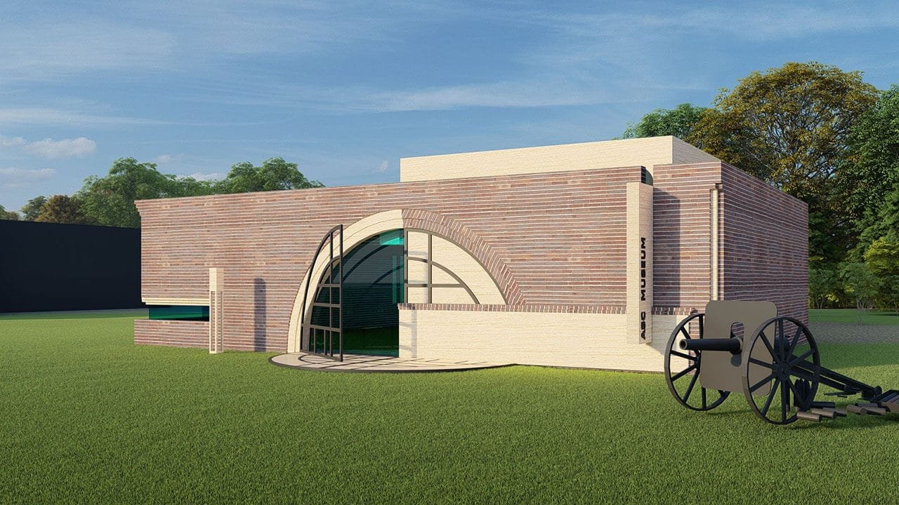 Exterior design for army museum 