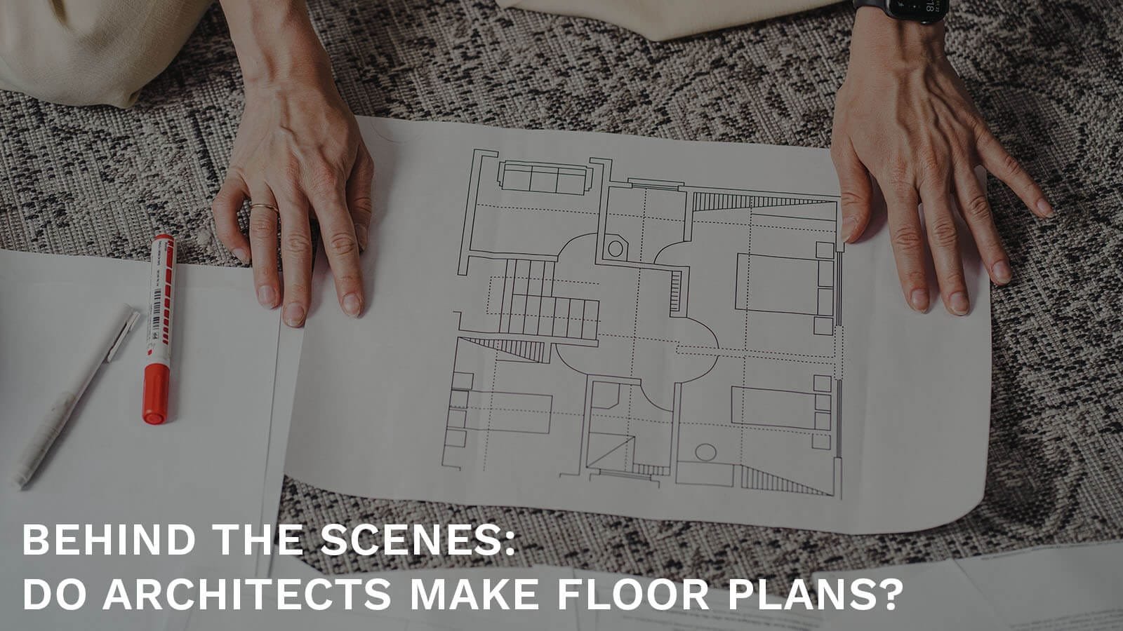 architects making floor plans with hands showing the plan