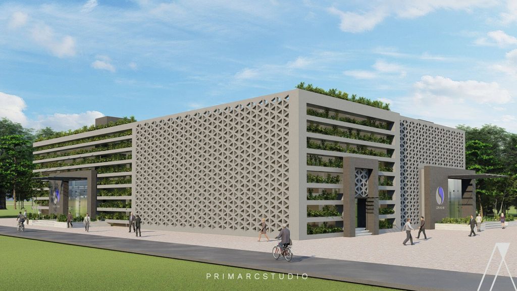 Pharmaceutical building design on Adyala Road, Rawalpindi.