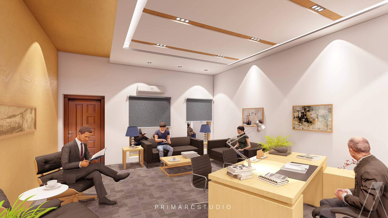 CEO office interior design with ceiling design in saddar rawalpindi.