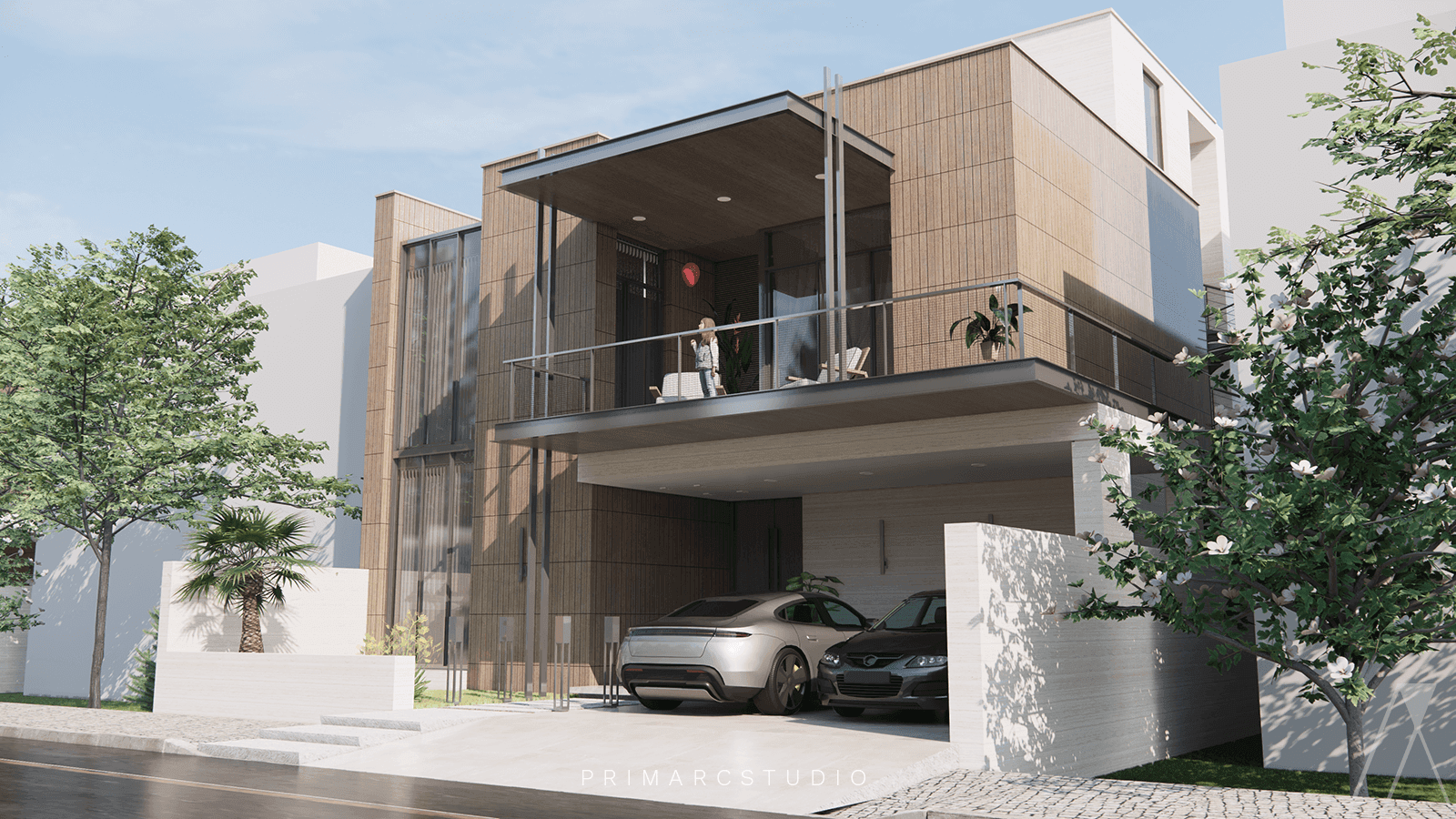 Iconic brick house façade embodying architectural grace and durability