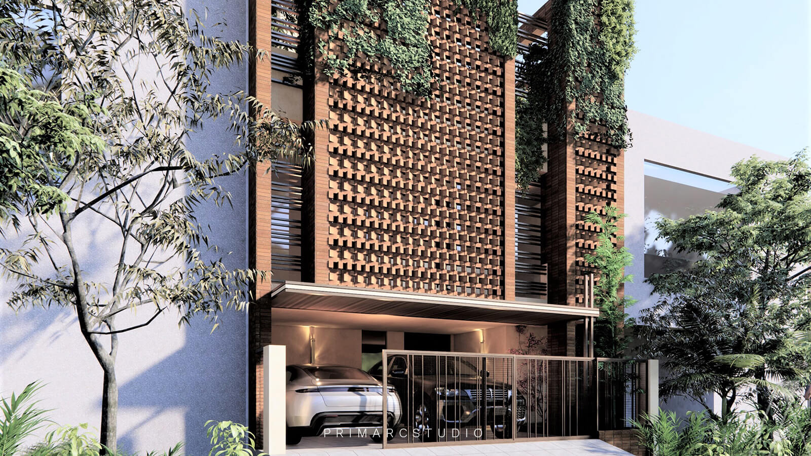 Brick house design on 5 marla with two car parking space
