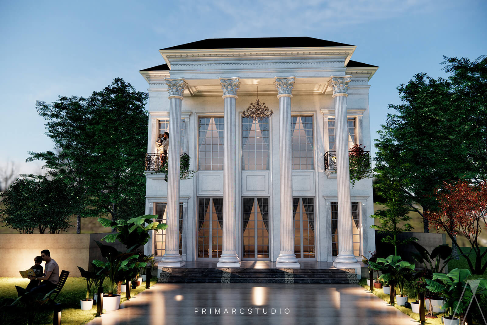 Classic Roman architecture featuring iconic columns and intricate detailing