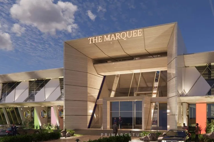 Modern Marquee Exterior Design with Sleek and Straight lines