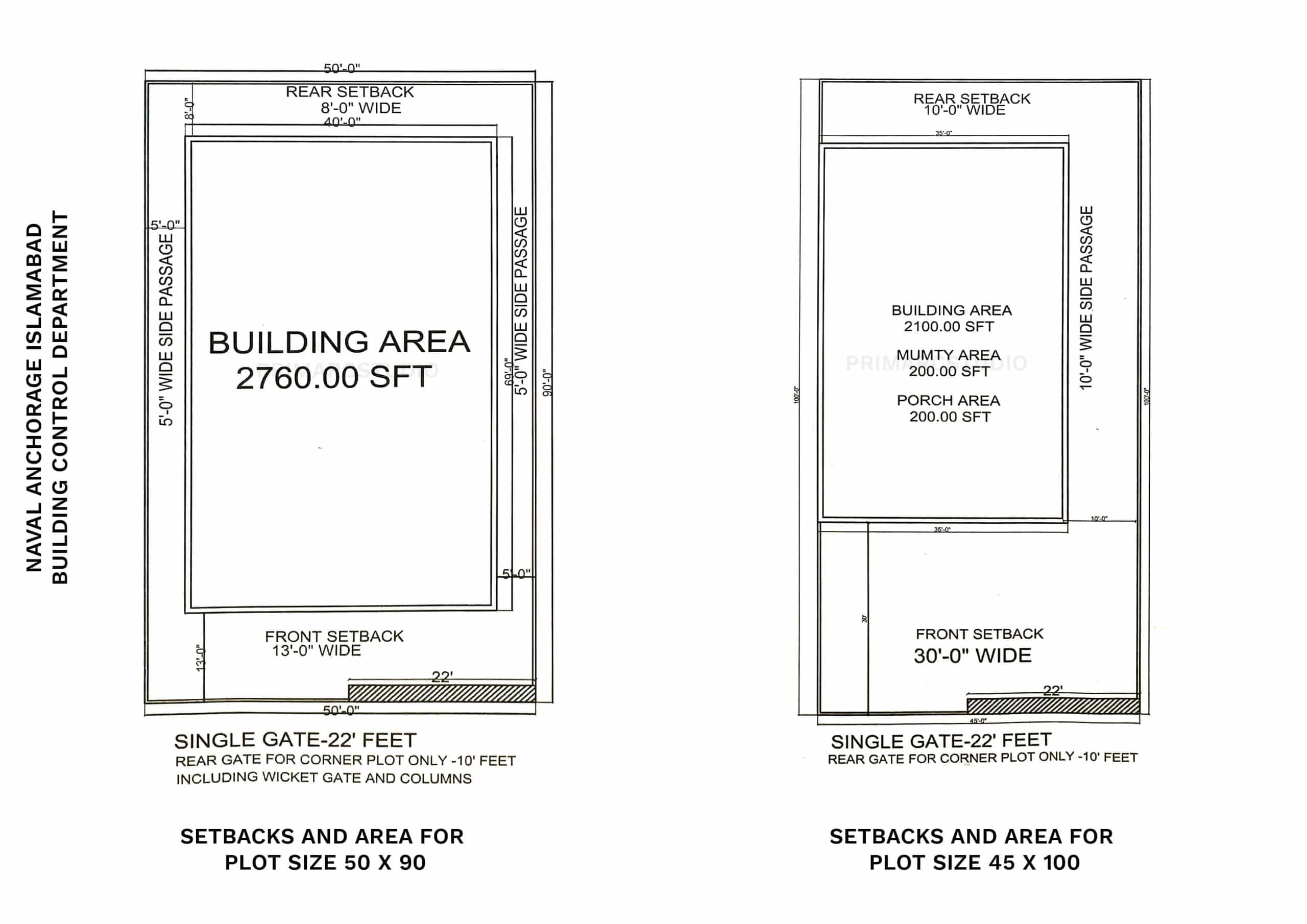 Naval Anchorage Islamabad Byelaws for 50x90 and 45x100