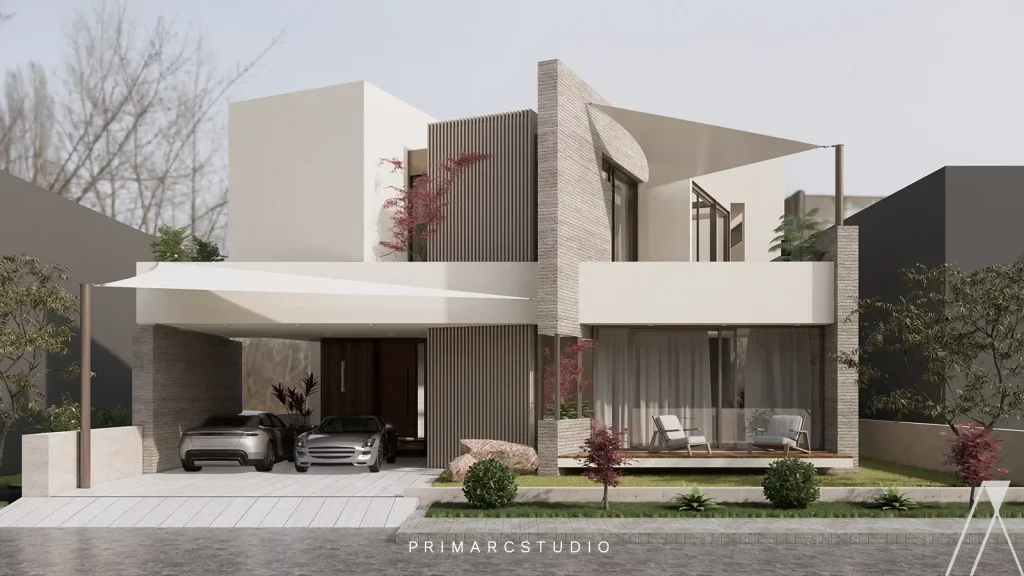 Contemporary architectural style in Pakistani house designs in D18 Islamabad