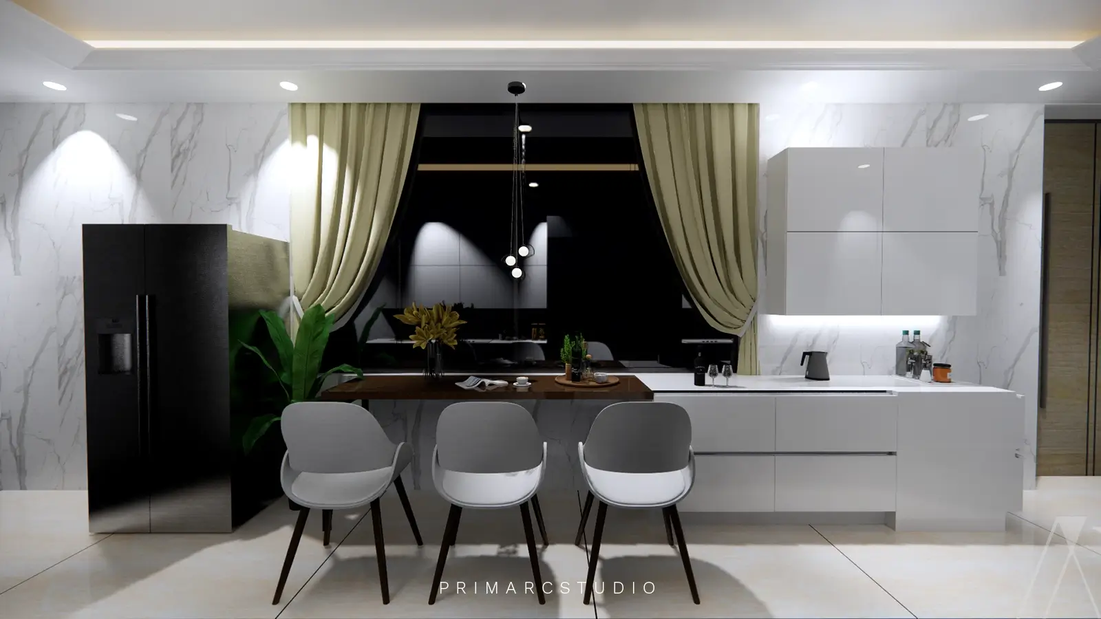 Sitting and dining area in kitchen s interior design on Ground Floor