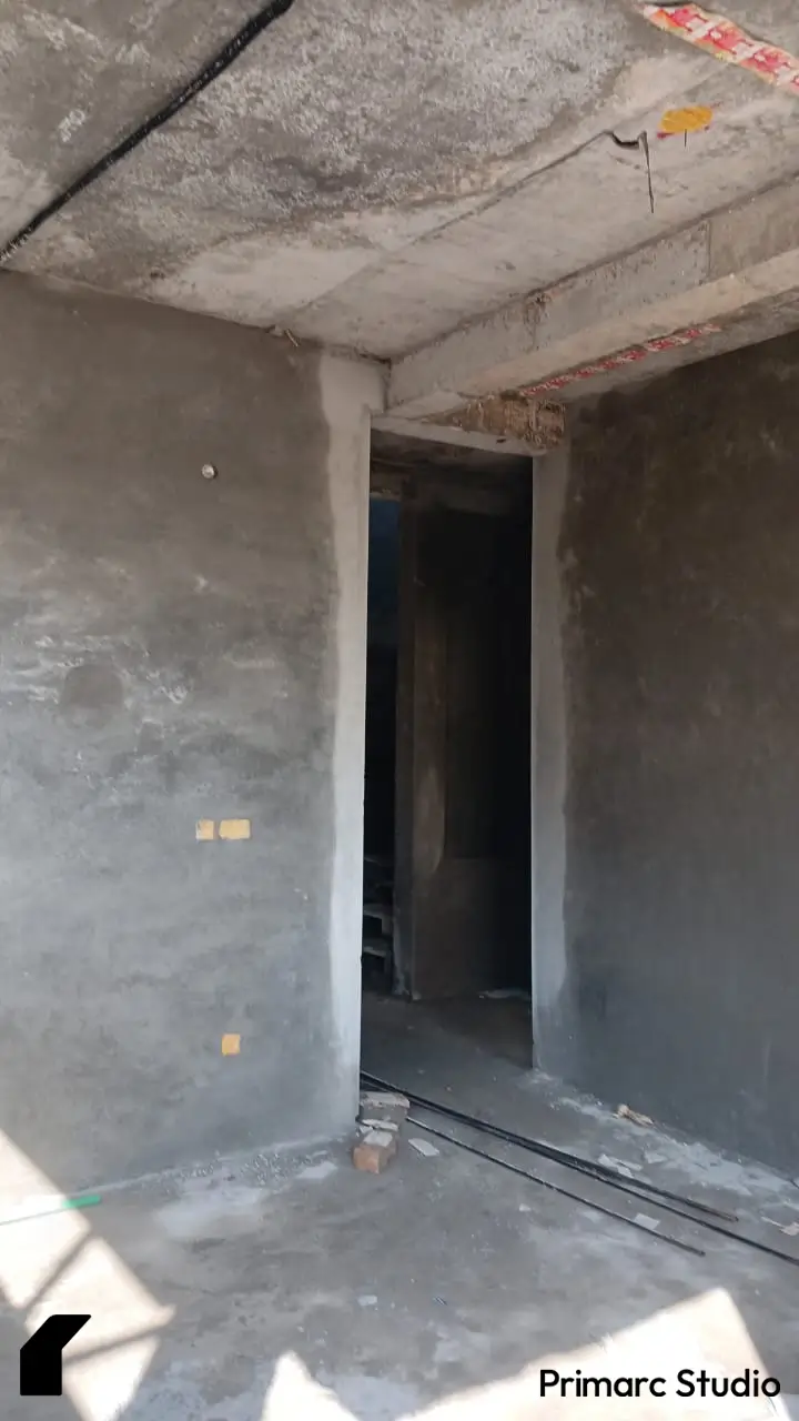 Close-up of construction progress in a 7 marla house located in B-17, Sector C, Islamabad, featuring high-quality materials and workmanship.