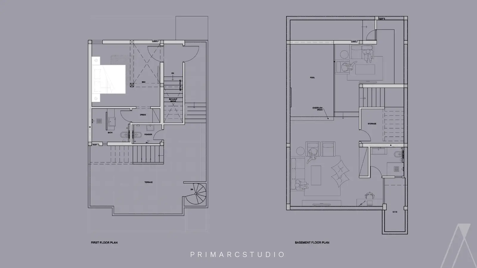 Basement and Mumty Floor Plan of 25x45 House