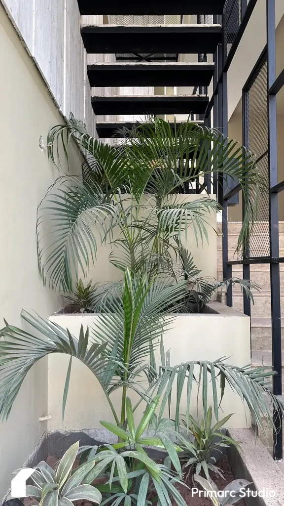 Planters under stairs that architects designed