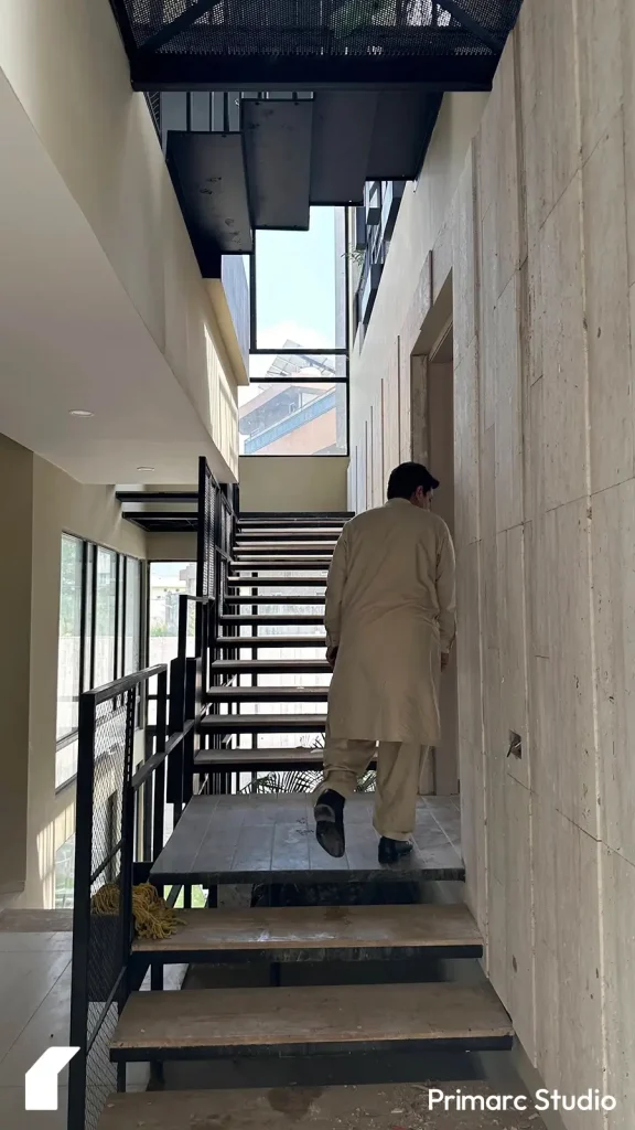 Architect designed stairs in 1 Kanal House design in Islamabad