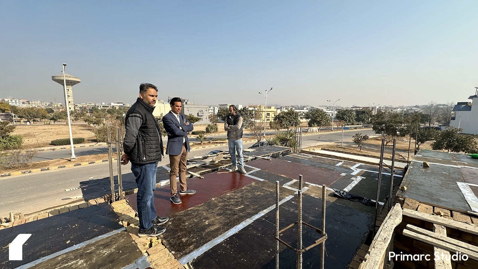 Architects viewing the work in progress.