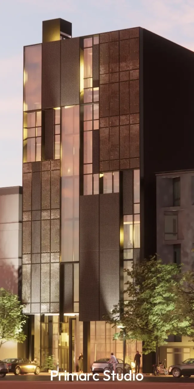 Contemporary commercial architecture in Gulberg Greens, featuring a bold facade design and modern materials. This building exemplifies functional commercial space layout and efficient use of space.