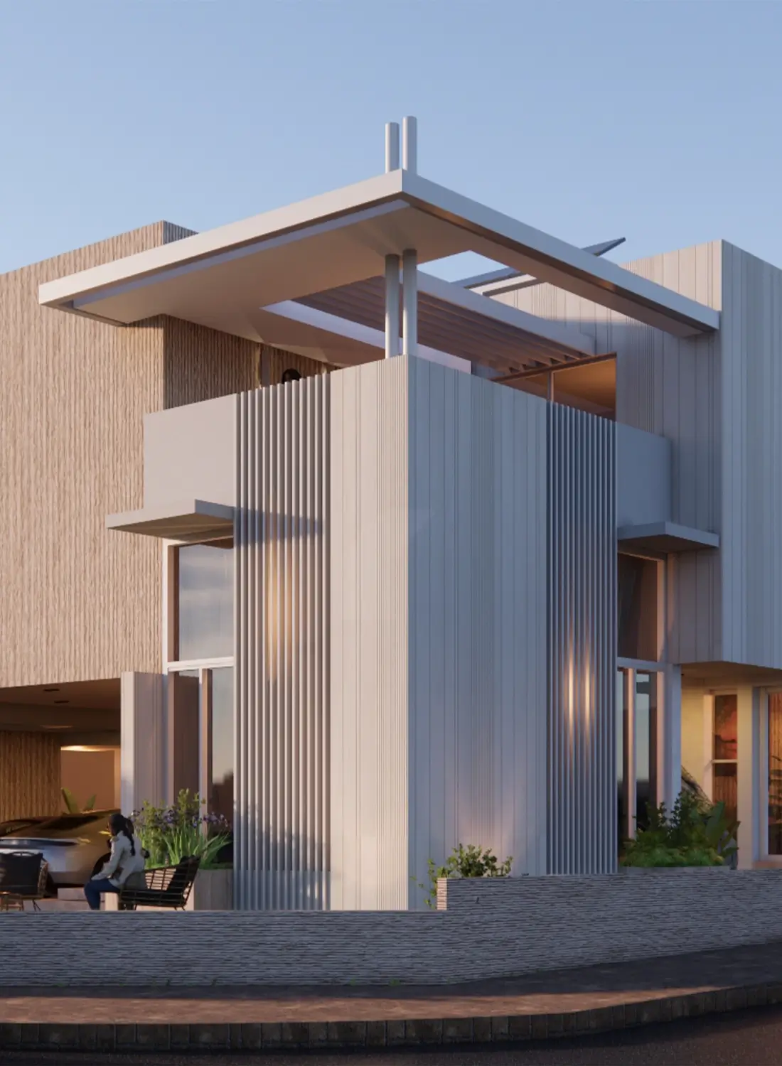 1 kanal modern house design in Gulberg Residencia, with straight lines and clean masses